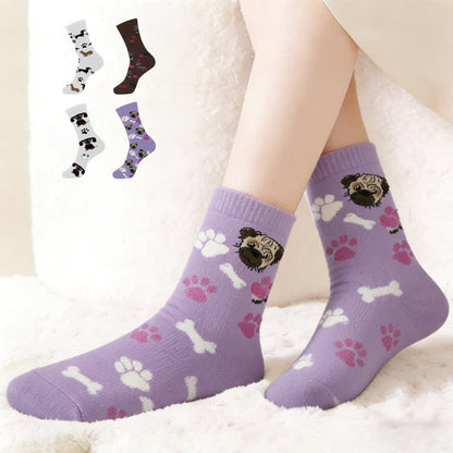 Chaussettes courtes à motif chien mignon (4 paires) - Multicolore - EU36-43(US3-9) - image 0