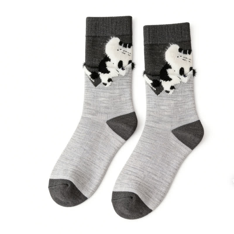 Chaussettes basses en peluche douce pour chat (4 paires) - Gris clair - 40(US2-7) - image 6