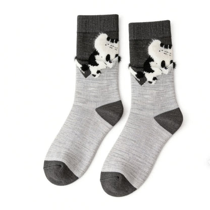 Chaussettes basses en peluche douce pour chat (4 paires) - Gris clair - 40(US2-7) - image 6