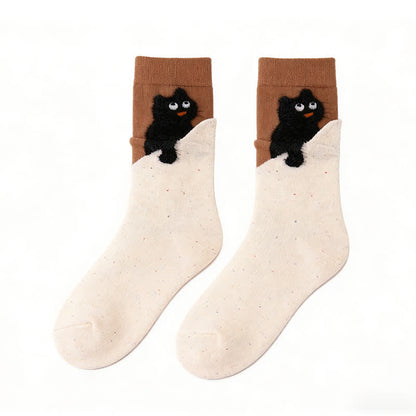 Chaussettes basses en peluche douce pour chat (4 paires) - Brun - 40(US2-7) - image 8
