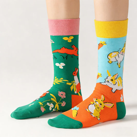 Chaussettes courtes lapin de dessin animé - Vert - EU36-43 (US3-9) - image 0