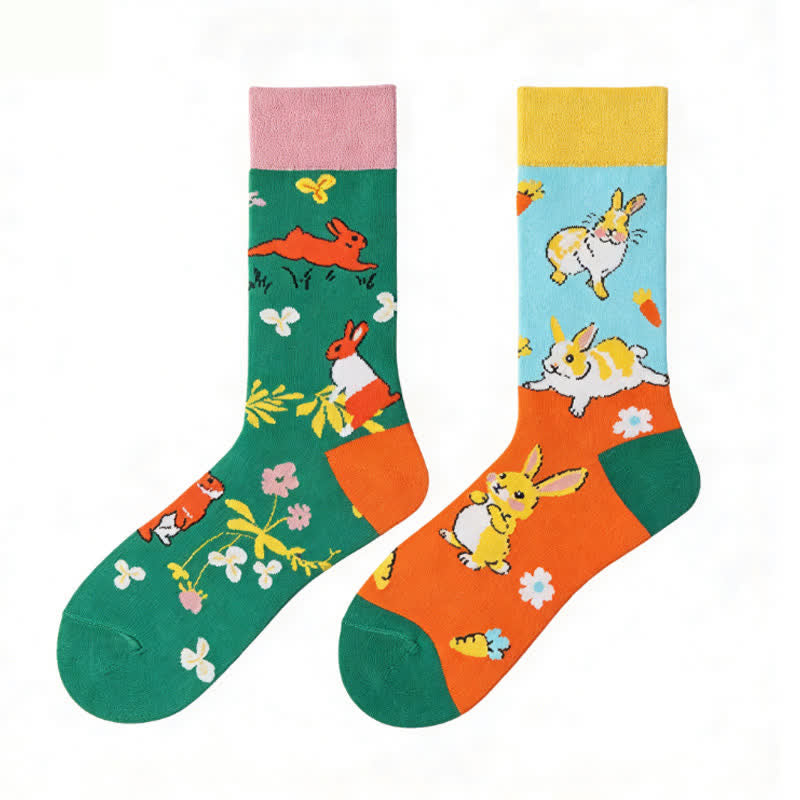 Chaussettes courtes lapin de dessin animé - image 1