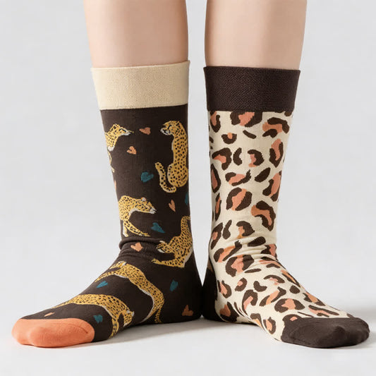 Chaussettes courtes léopard tendance - Brun - EU36-43(US3-9) - image 0