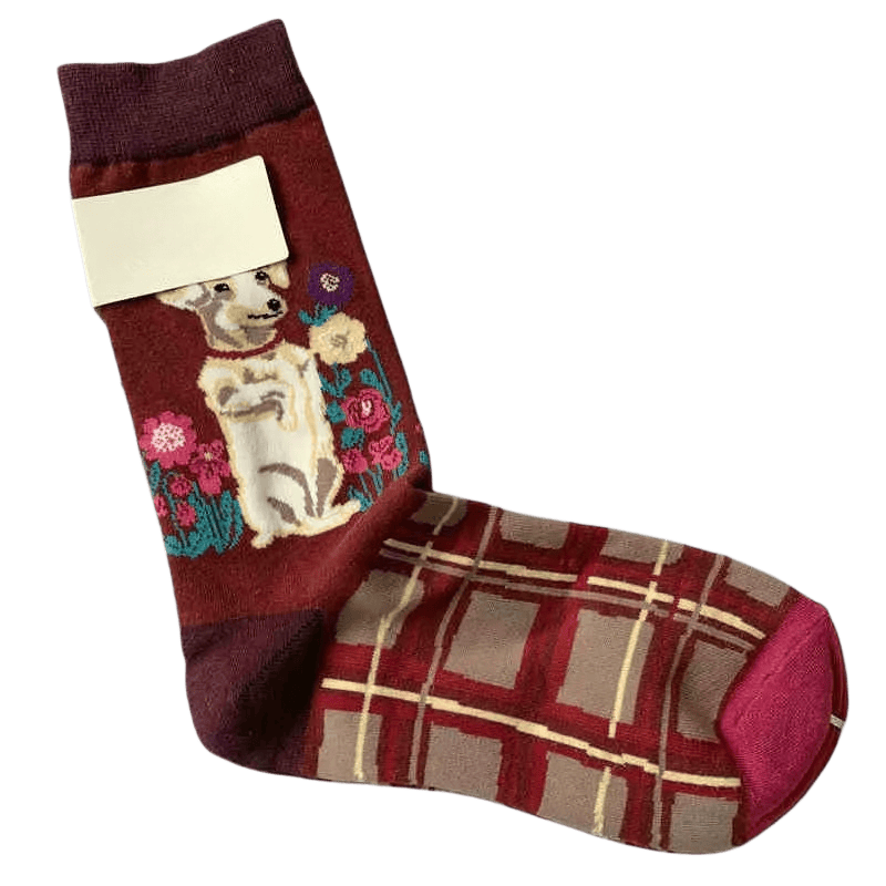 Chaussettes rétro mignonnes pour chiens (4 paires) - image 2