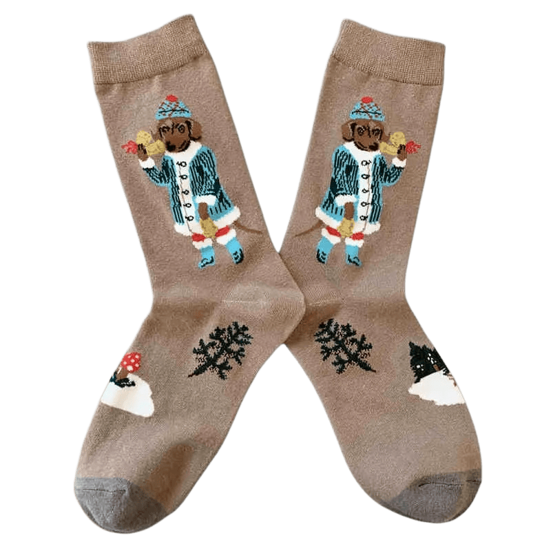 Chaussettes rétro mignonnes pour chiens (4 paires) - image 4