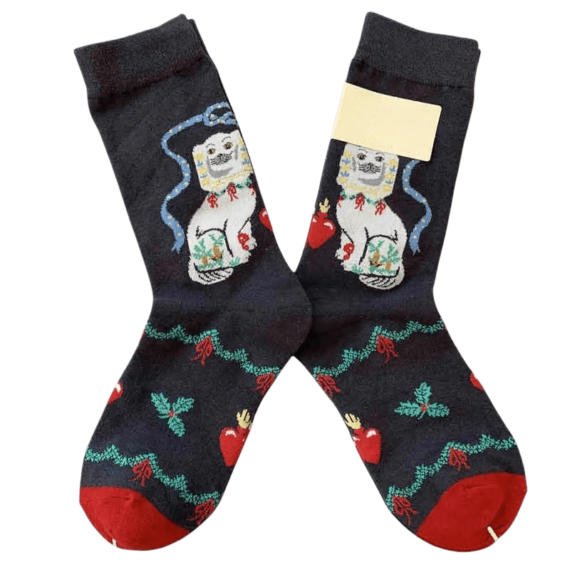 Chaussettes rétro mignonnes pour chiens (4 paires) - image 5