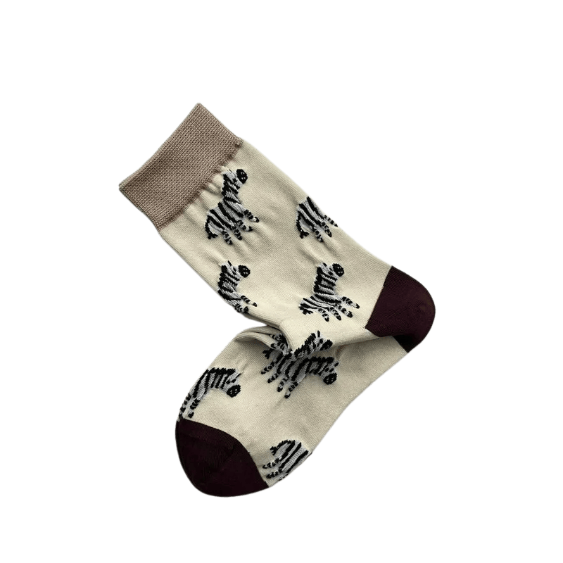 Chaussettes à motif zèbre et fleurs en treillis (3 paires) - image 2