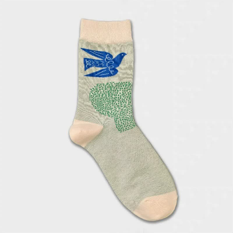 Colorful Bird Quarter Socks(3 Pairs) - image 3
