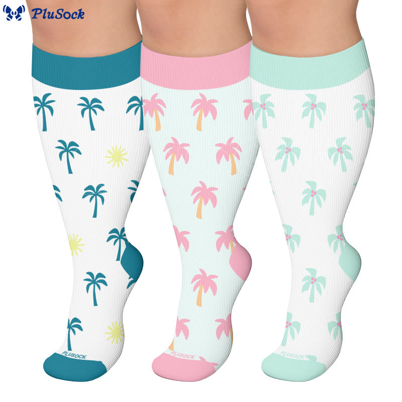 Chaussettes de compression Tropical Palm grandes tailles - image 0