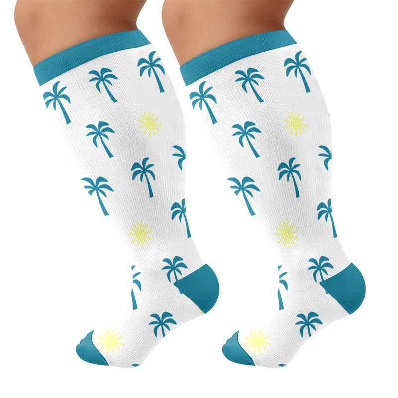 Chaussettes de compression Tropical Palm grandes tailles - Vert (1 paire) - 4XL - image 7