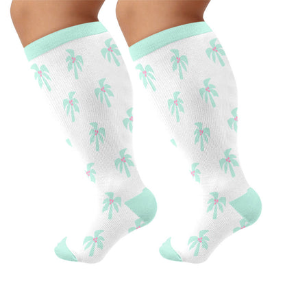 Chaussettes de compression Tropical Palm grandes tailles - Vert clair (1 paire) - 4XL - image 5