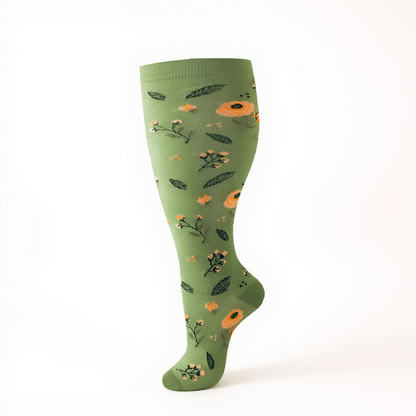Chaussettes de compression fleuries d'inspiration vintage grandes tailles - image 14