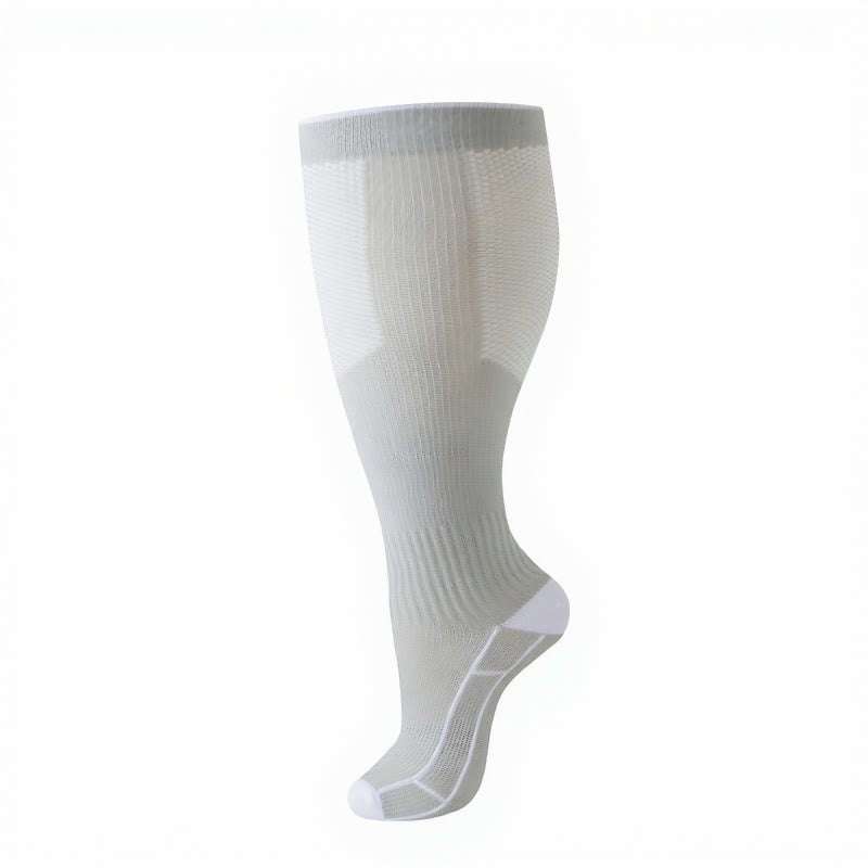 Chaussettes de compression unies classiques grandes tailles (4 paires) - image 13