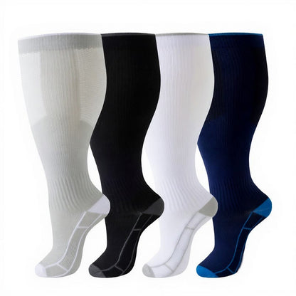 Chaussettes de compression unies classiques grandes tailles (4 paires) - image 2
