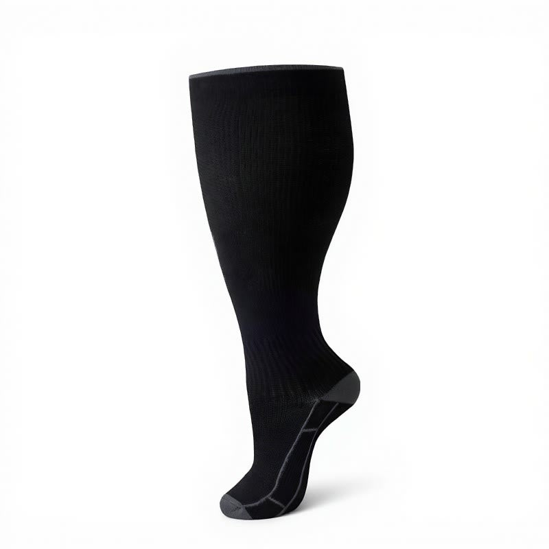 Chaussettes de compression unies classiques grandes tailles - image 11