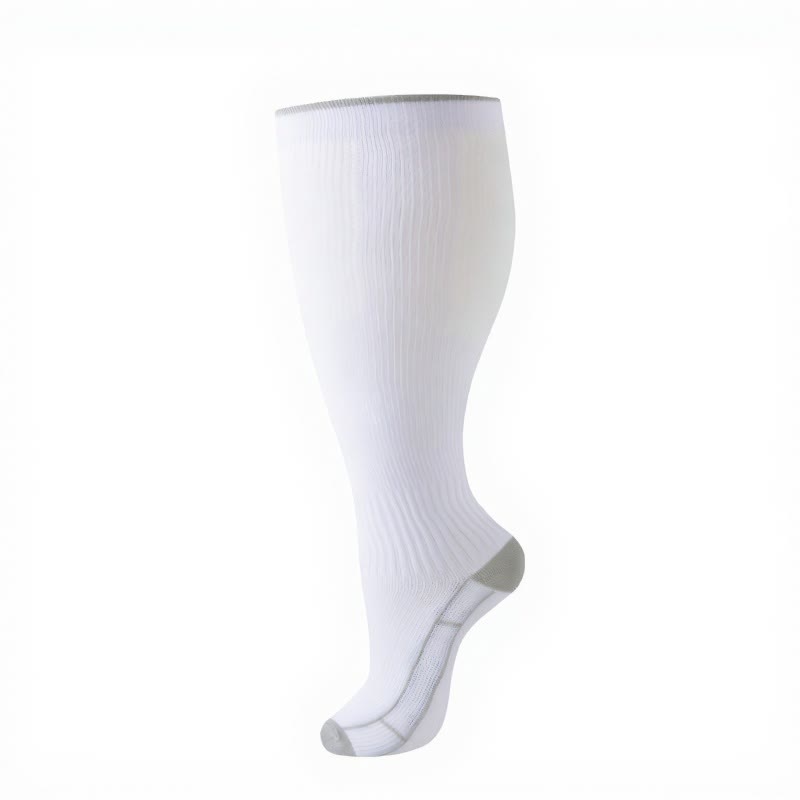 Chaussettes de compression unies classiques grandes tailles (4 paires) - image 12