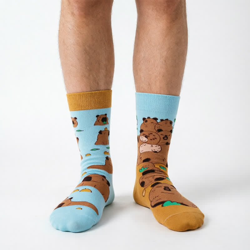 Chaussettes courtes Kapibala mignonnes - Orange - UE35-43 (US2-9) - image 0