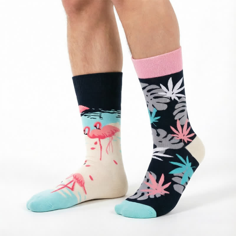Chaussettes flamant rose tropicales - Rose - UE35-43 (US2-9) - image 0