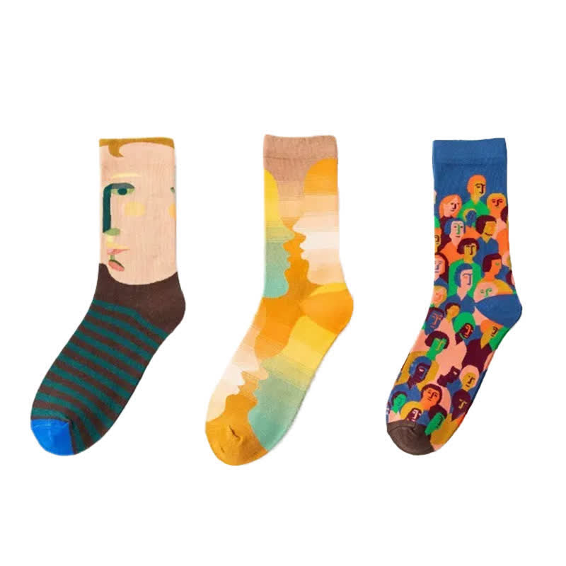 Chaussettes courtes à motifs de peinture ludiques (3 paires) - image 4