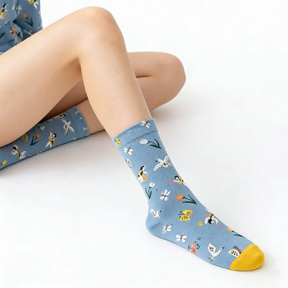 Chaussettes à motif dessiné à la main (4 paires) - image 4