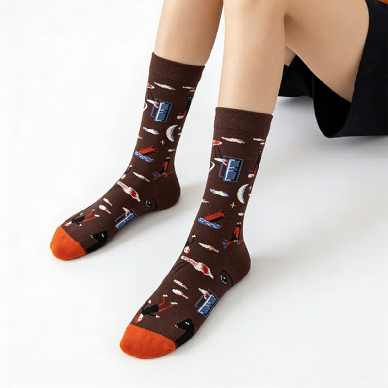 Chaussettes à motif dessiné à la main (4 paires) - image 2