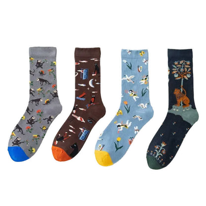 Chaussettes à motif dessiné à la main (4 paires) - image 5