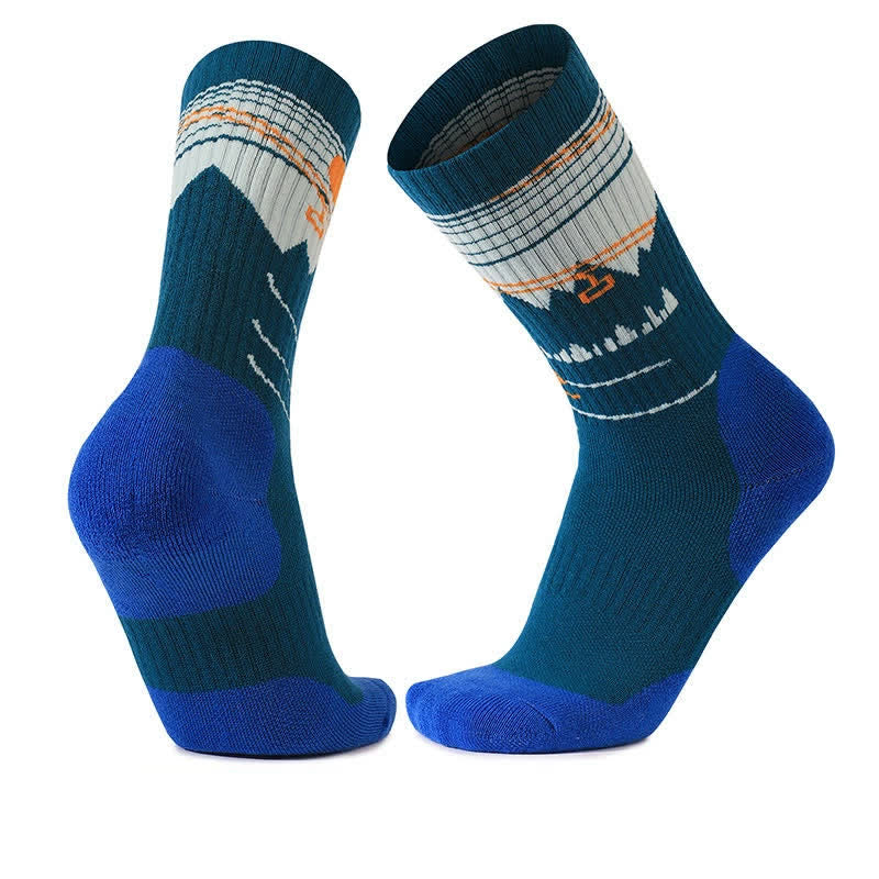 Chaussettes de randonnée mi-mollet en laine rembourrées - Bleu - UE35-39 (US2-6) - image 4
