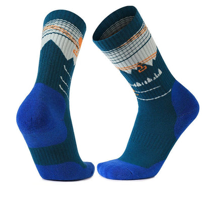 Chaussettes de randonnée mi-mollet en laine rembourrées - Bleu - UE35-39 (US2-6) - image 4