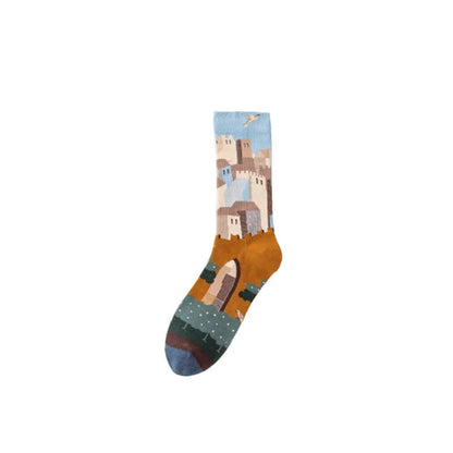 Chaussettes courtes à motifs de peinture ludiques (4 paires) - image 7