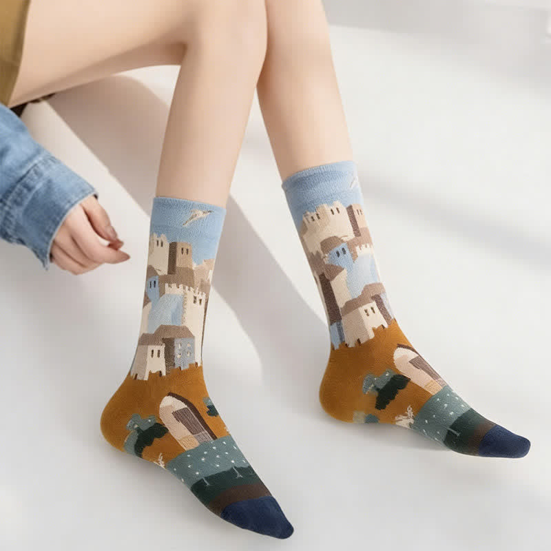 Chaussettes courtes à motifs de peinture ludiques (4 paires) - image 3