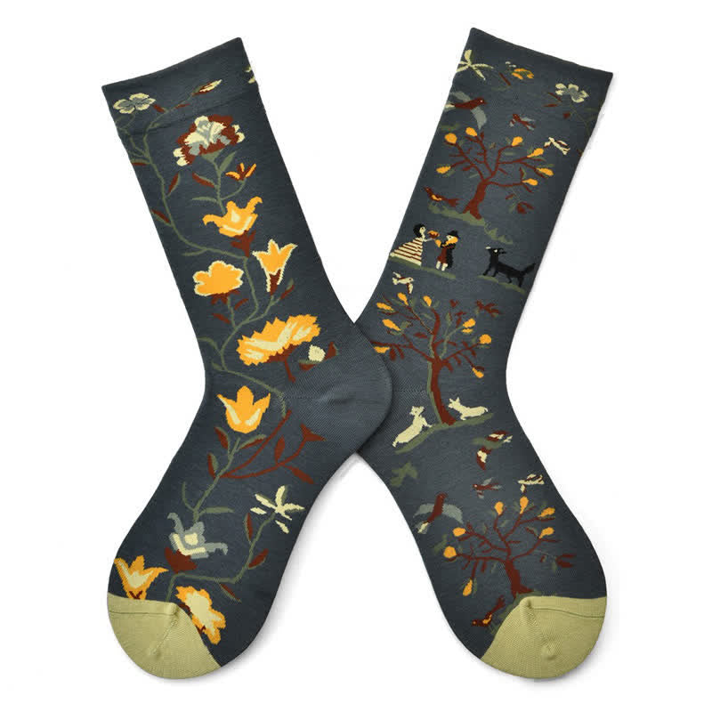Chaussettes vintage style campagne (3 paires) - Vert - 42(US2-8,5) - image 3