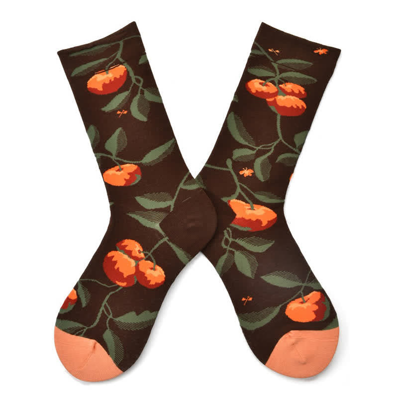 Chaussettes vintage style campagne (3 paires) - Orange - 42(US2-8,5) - image 5