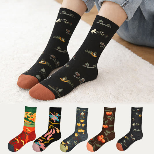 Chaussettes vintage style campagne (3 paires) - Multicolore - 42(US2-8,5) - image 0