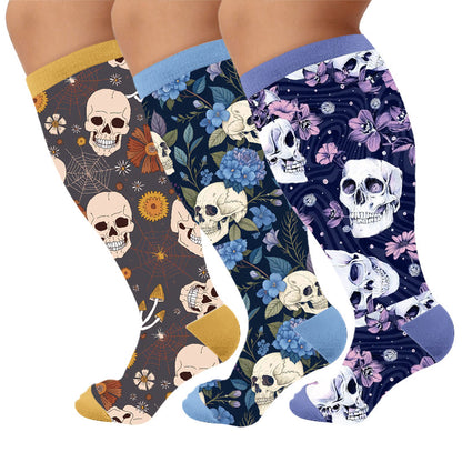 Chaussettes de compression Skull Series grandes tailles - Multicolore (3 paires) - 4XL - image 4