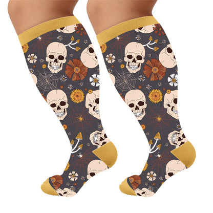 Chaussettes de compression Skull Series grandes tailles - Jaune (1 paire) - 4XL - image 5