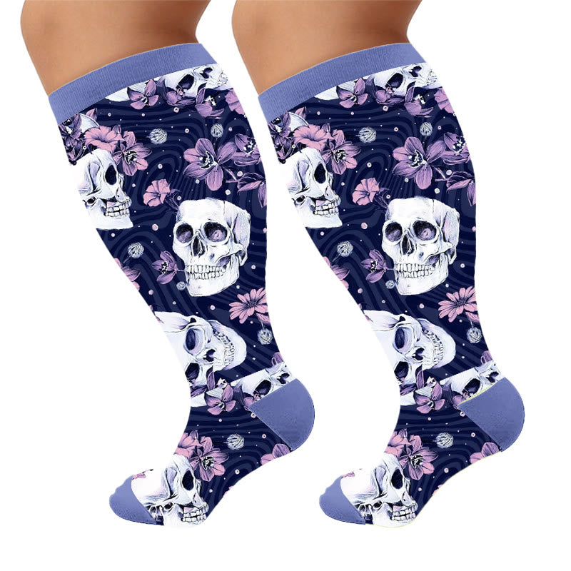 Chaussettes de compression Skull Series grandes tailles - Violet (1 paire) - 4XL - image 10