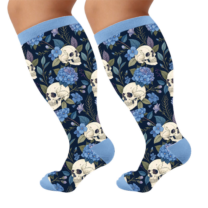 Chaussettes de compression Skull Series grandes tailles - Bleu (1 paire) - 4XL - image 9