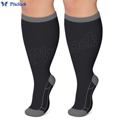 Chaussettes de compression unies classiques grandes tailles - image 1