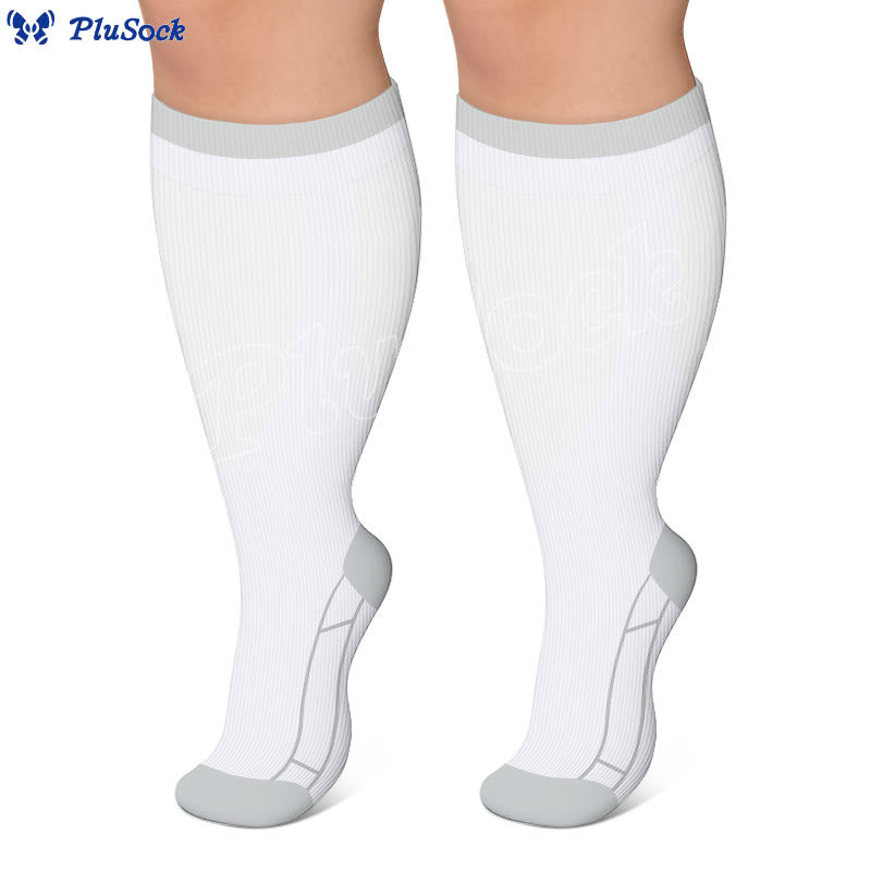 Chaussettes de compression unies classiques grandes tailles - image 2