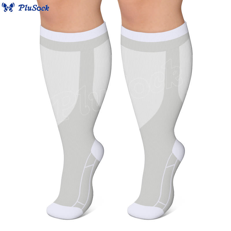 Chaussettes de compression unies classiques grandes tailles - image 3