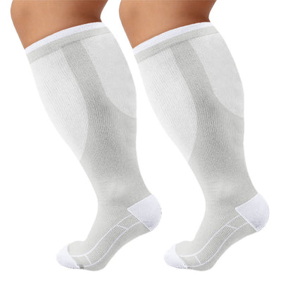 Chaussettes de compression unies classiques grandes tailles (4 paires) - Gris - 4XL - image 10