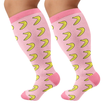 Chaussettes de compression fruitées et amusantes grandes tailles - Banane - 4XL - image 6
