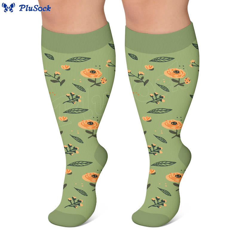 Chaussettes de compression fleuries d'inspiration vintage grandes tailles - image 6