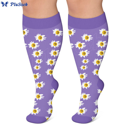 Chaussettes de compression fleuries d'inspiration vintage grandes tailles - image 4