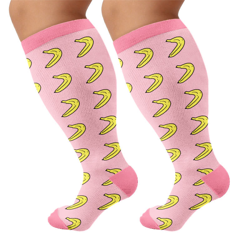 Chaussettes de compression grandes tailles à motifs fruités (4 paires) - Banane - 4XL - image 10