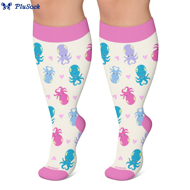 Chaussettes de compression grandes tailles à motifs animaux marins - image 4