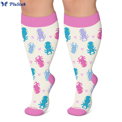 Chaussettes de compression grandes tailles à motifs animaux marins - image 4