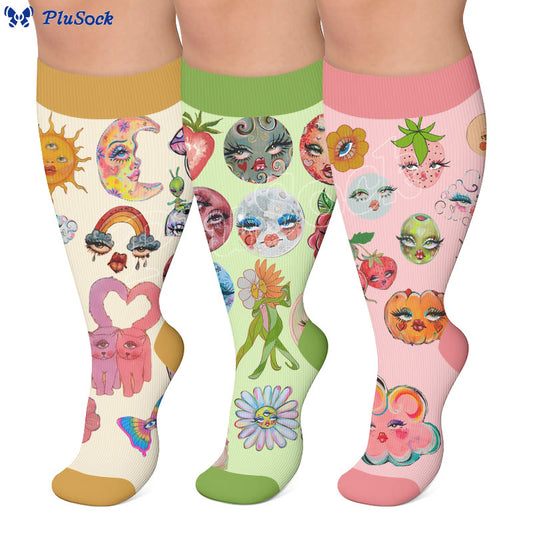 Chaussettes de compression rétro grandes tailles - image 0