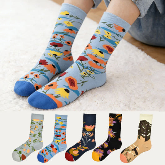 Chaussettes vintage à fleurs (3 paires) - image 0