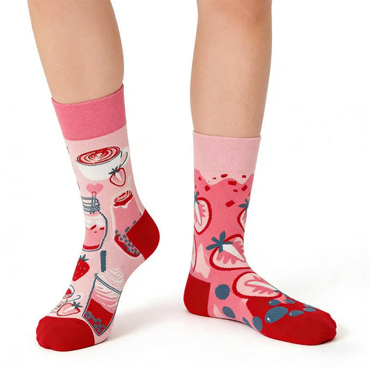 Chaussettes mignonnes à fraises - Rose - EU36-43(US3-9) - image 0